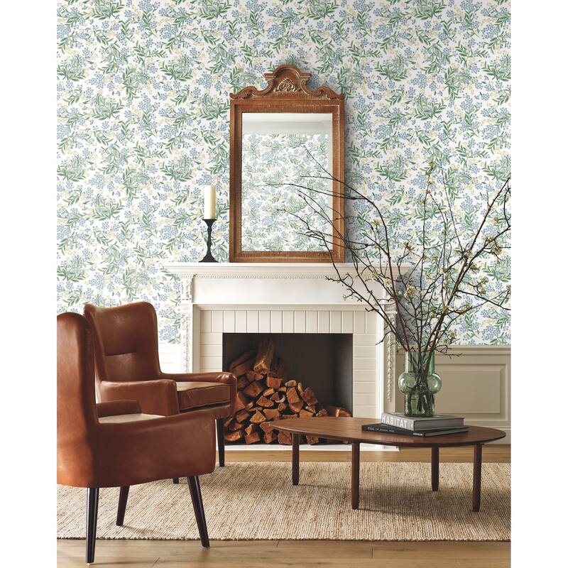Rifle Paper Co.Cornflower White & Green Wallpaper