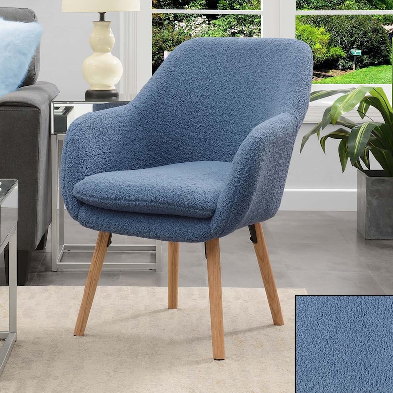 Convenience Concepts Take a Seat Charlotte Wingback Sherpa Accent Armchair - Sherpa Blue