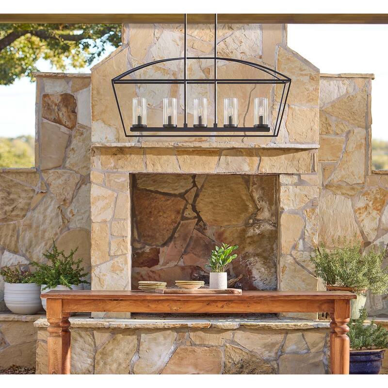 Quorum International 71-5 Odeon 5 Light 38" Wide Linear Chandelier