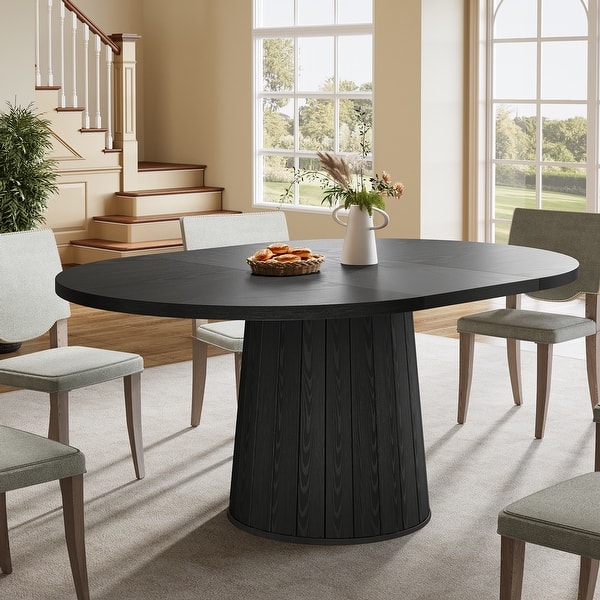 Rustic 55" Wood Dining Table Seats for 4-6 People, Kitchen Table for Dinning Room and Kitchen - N/A