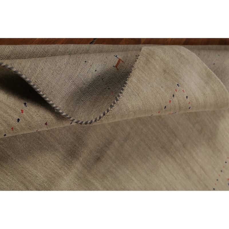 Little Animals Tribal Gabbeh Area Rug Hand-Knotted Wool Carpet - 6'6"x 9'10"