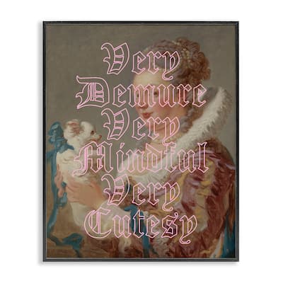 Stupell Trendy Demure & Mindful Classic Framed Giclee Art Design By Lil' Rue