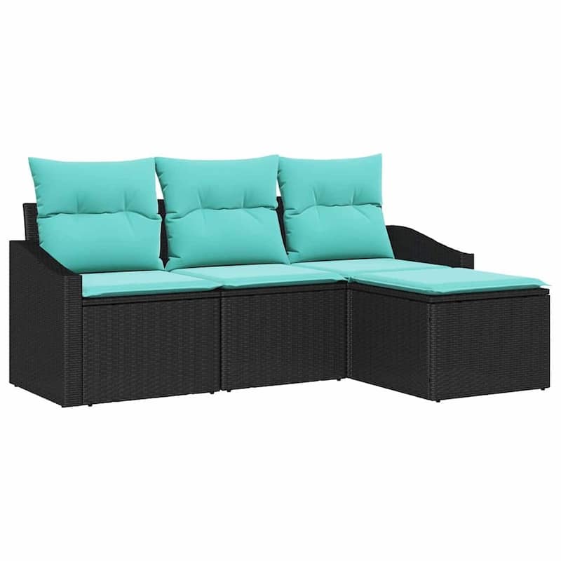 vidaXL 4 Piece Garden Sofa Set with Cushions - 70.1×46.1×27.2