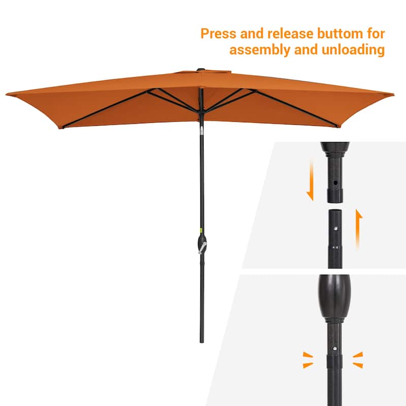 BONOSUKI Aluminum 10 x 6.5ft Patio Market Umbrella,Tilt and Crank