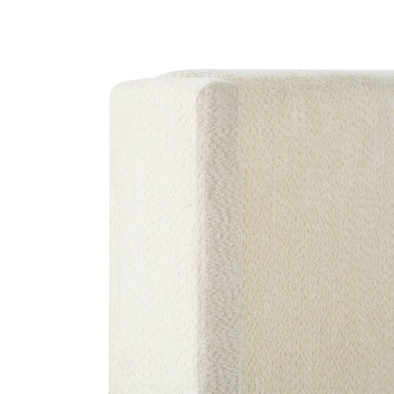 Queen Size Bed Frame with 55.5"High Back Upholstered Boucle Fabric Headboard
