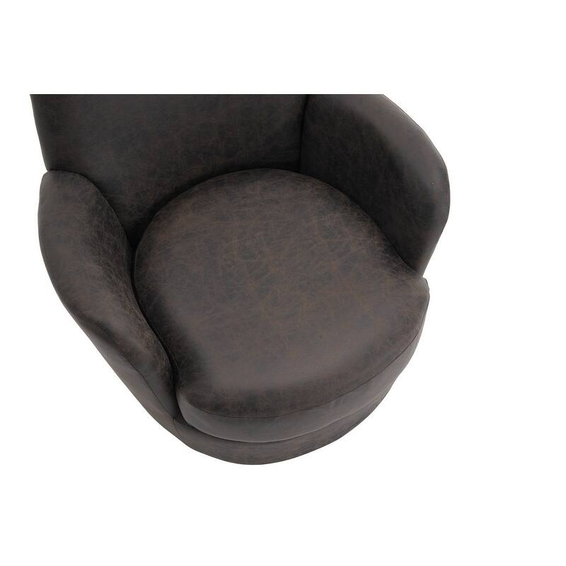 Sofa and Comfortable Swivel Barrel Chair with Gold Stainless Steel Base 