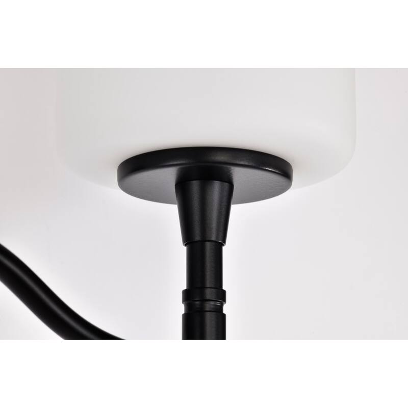 Liam 2 Light Vanity Matte Black White Opal Glass - Matte Black