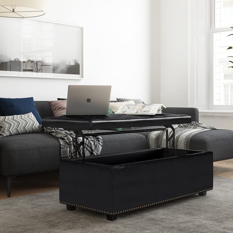 WYNDENHALL Springfield 44 inch Wide Traditional Rectangle Storage Ottoman