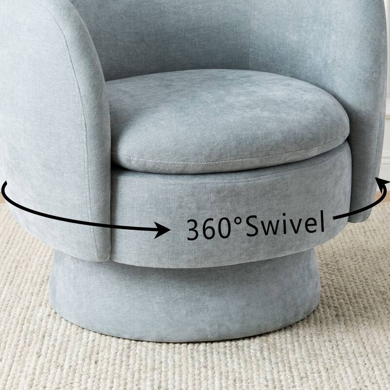 Upholstered Swivel Barrel Accent Chairs(Set of 2)