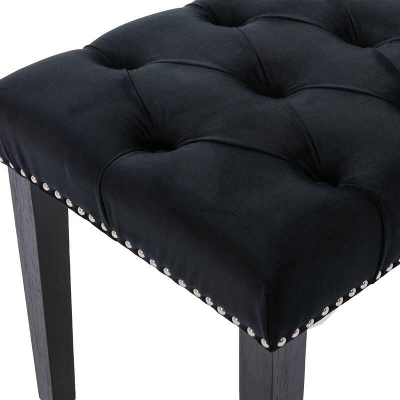Tufted Velvet Bench Ottoman - Versatile Seating and Footrest for Living Room, Entryway, and Bedroom