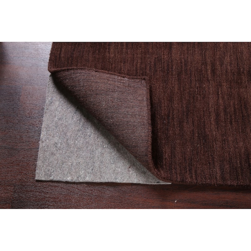 Contemporary Solid Gabbeh Oriental Runner Rug Hand-knotted Wool Carpet - 2'9" x 9'10"