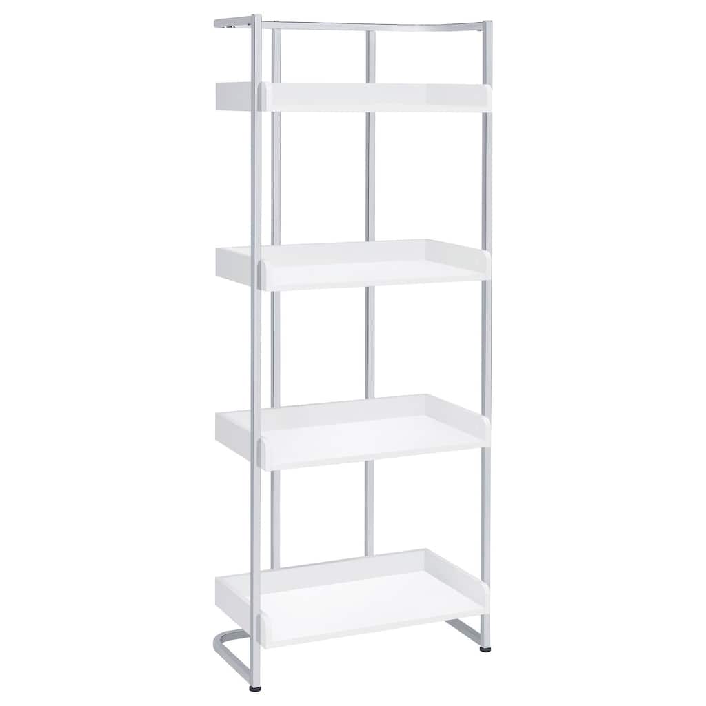 3-Shelf Bookcase White Finish Compact Open Storage Organizer with Contemporary Style for Small Spaces or Office