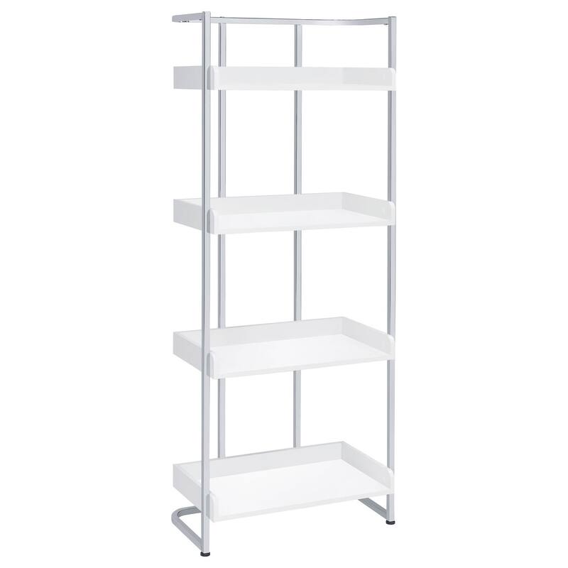 3-Shelf Bookcase White Finish Compact Open Storage Organizer with Contemporary Style for Small Spaces or Office