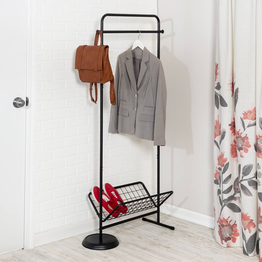 Honey-Can-Do Black Steel Entryway Swivel Clothes Rack