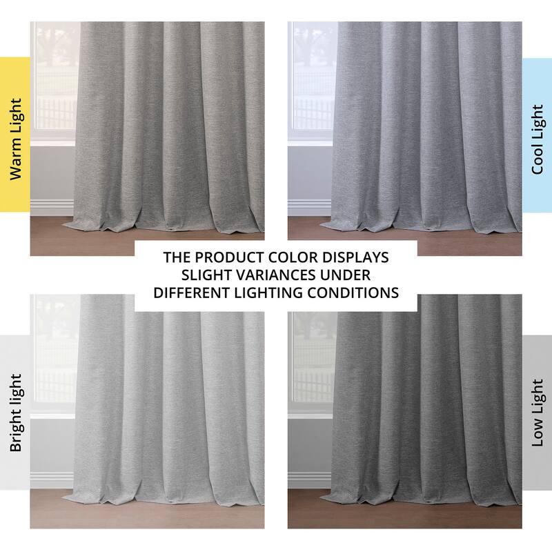 Exclusive Fabrics Boho Chic Faux Linen Blackout Curtains for Bedroom & Living Room Curtains - 2 Panel Drapes