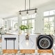 preview thumbnail 6 of 12, 3 Light Black Linear Kitchen Pendant Light Clear Seeded Glass Shades - W 33-in