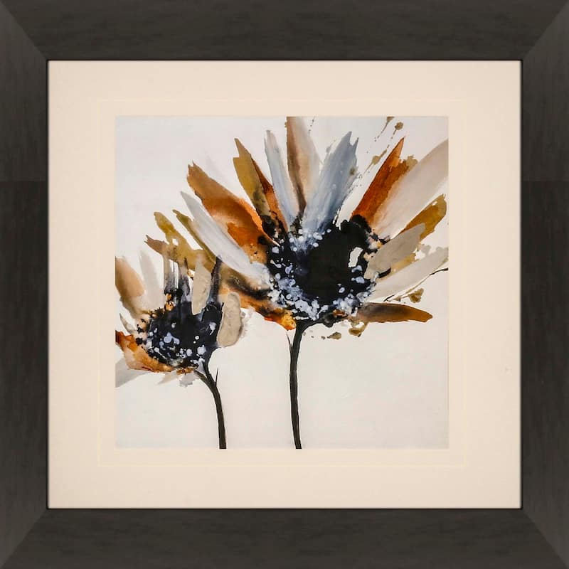 Sepia Bloom II Framed Art Under Glass - Orange - 34 X 34 X 2