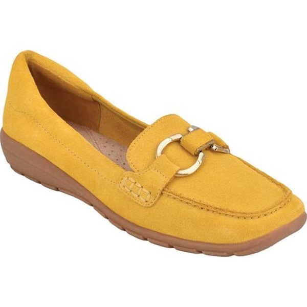 yellow suede loafers