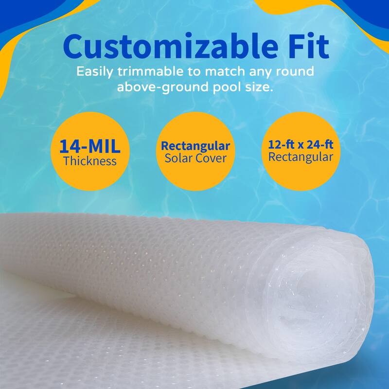 Blue Wave 14-mil Solar Blanket for Rectangular In-Ground Pools - Clear