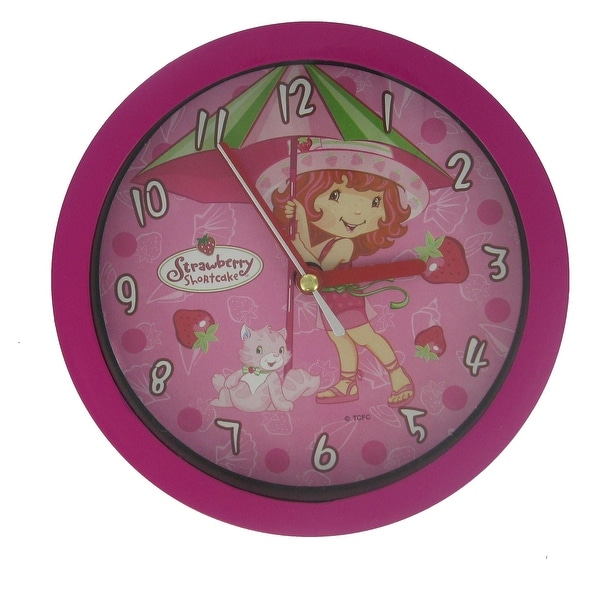 Strawberry Shortcake Small Wall Clock In Hot Pink
