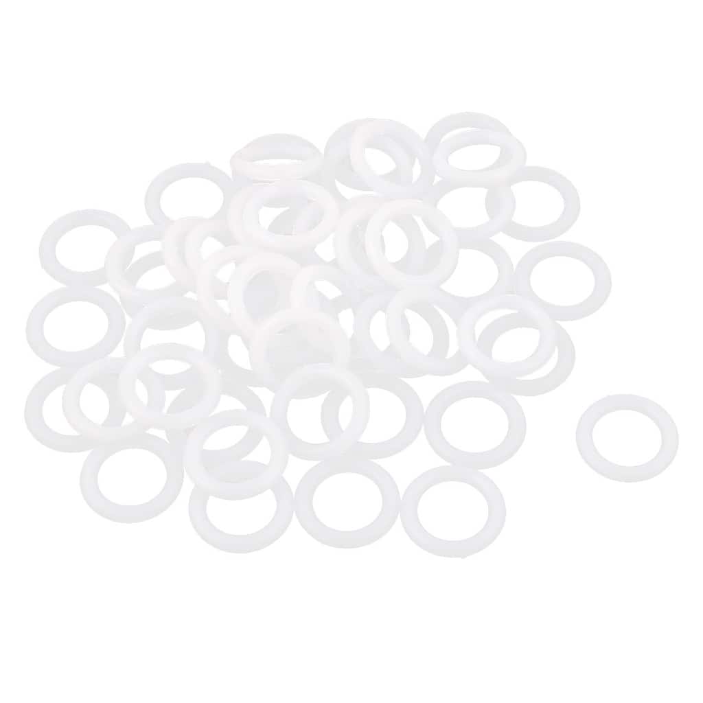 10.6mm Inner Dia Plastic Roman Blind Window Curtain Rings White 50pcs