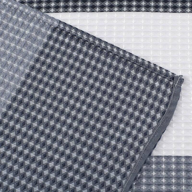 Dainty Home Striped Ombre Waffle Weave Fabric Shower Curtain
