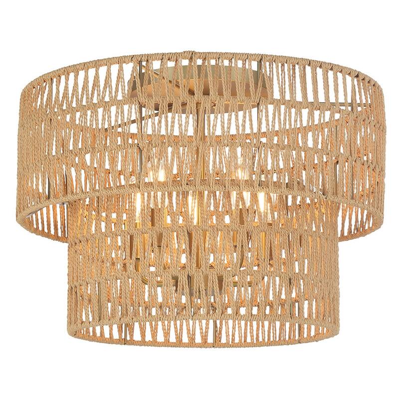 Minka Lavery 5043 Bungalow Heaven 5 Light 20" Wide Flush Mount with - Soft Brass