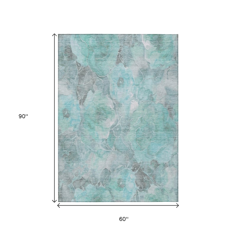 HomeRoots Floral Transitional Rectangle Outdoor Rug
