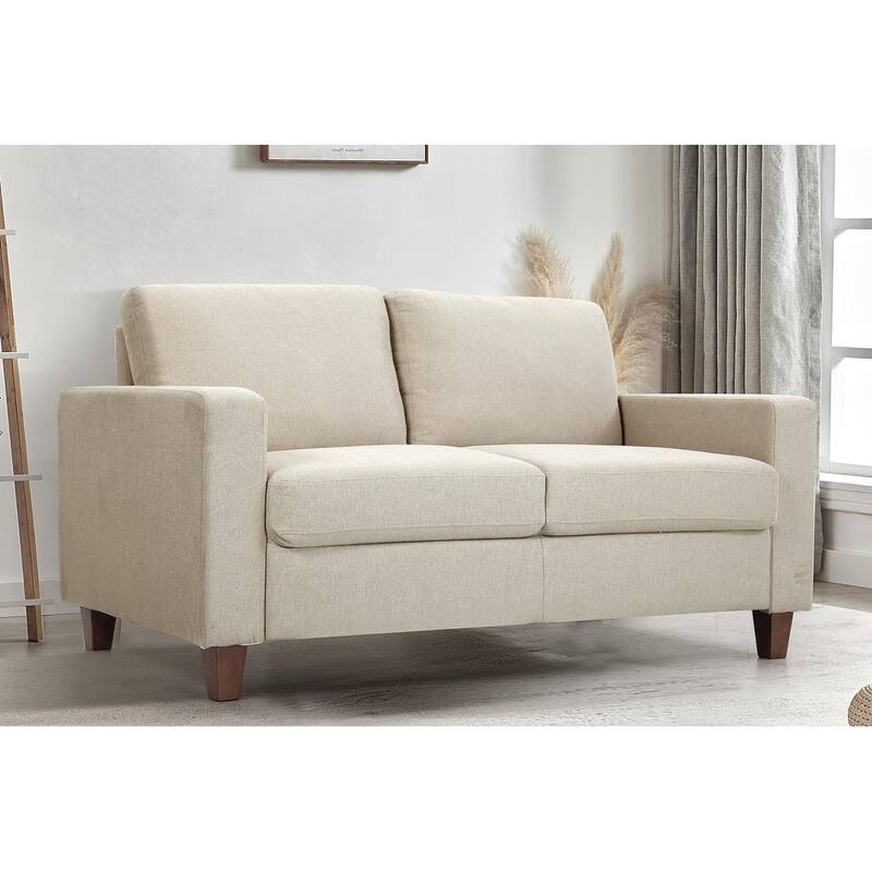 US Pride Furniture Miles Mid Century Modern Loveseat 2 Seater Sofa Couch with Reversible Back Pillows Large