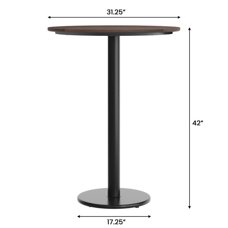 Commercial HPL Tabletop with Bar Height Round Base
