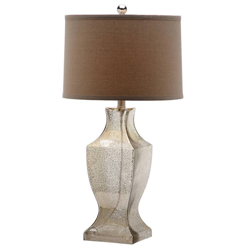 SAFAVIEH Lighting 29-inch Antique Silver Glass Bottom Lamp (Set of 2) - 15"x15"x29"