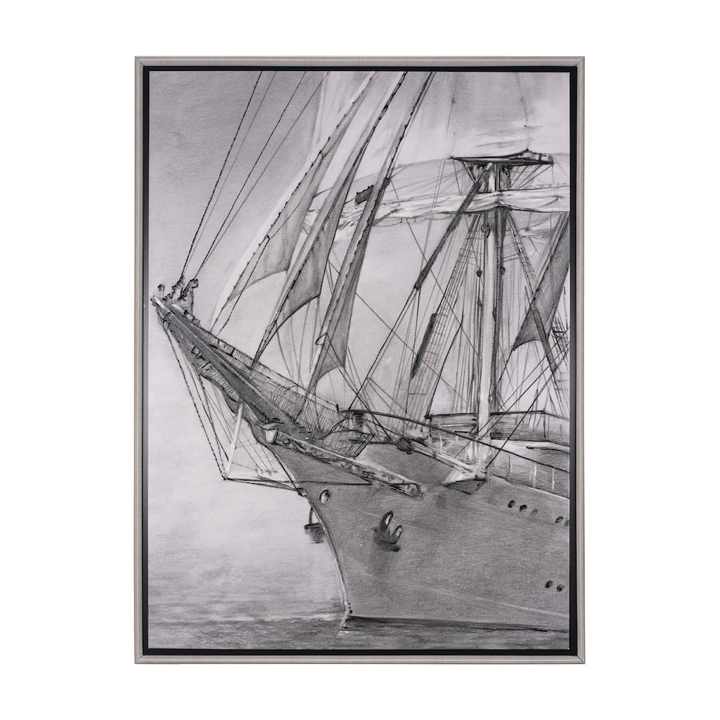 Tall Ship II Framed Canvas Art Print