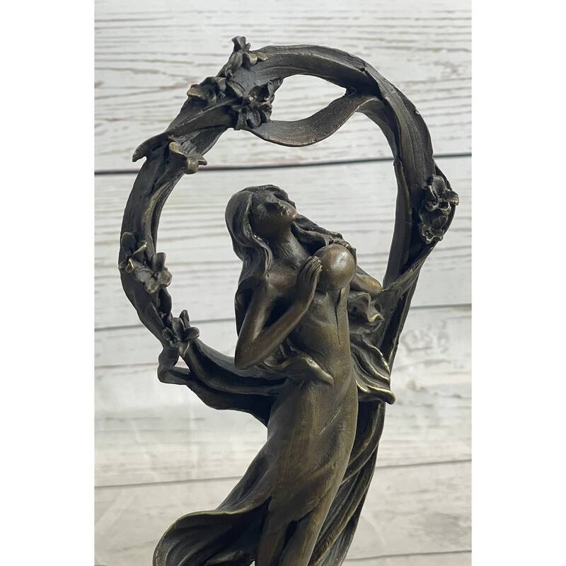 Dream Goddess By Renowned French Artist Augustine Moreau Bronze Sculpture Statue