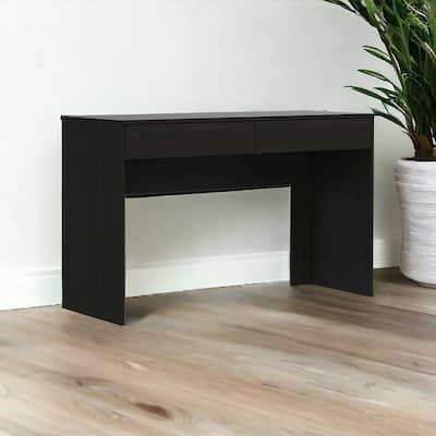HomeRoots 47" Black Computer Desk with Two Drawers
