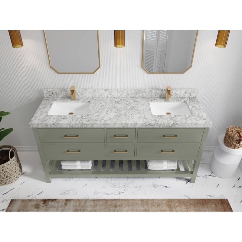 Willow Collections 72 in. W x 22 in. D Parker Double Sink Bathroom Vanity with Countertop