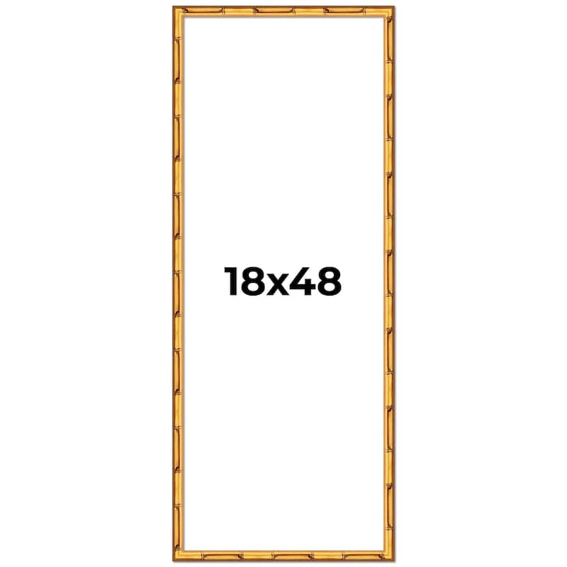 18x48 Frame Gold Bamboo Solid Wood Picture Frame | 1 Inch Moulding