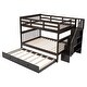 preview thumbnail 17 of 29, Stairway Full-Over-Full Bunk Bed with Twin size Trundle, Storage and Guard Rail for Bedroom, Dorm