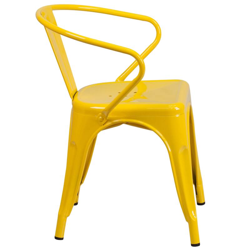 Metal Indoor-Outdoor Chair with Arms - 21.5"W x 19"D x 27.75"H