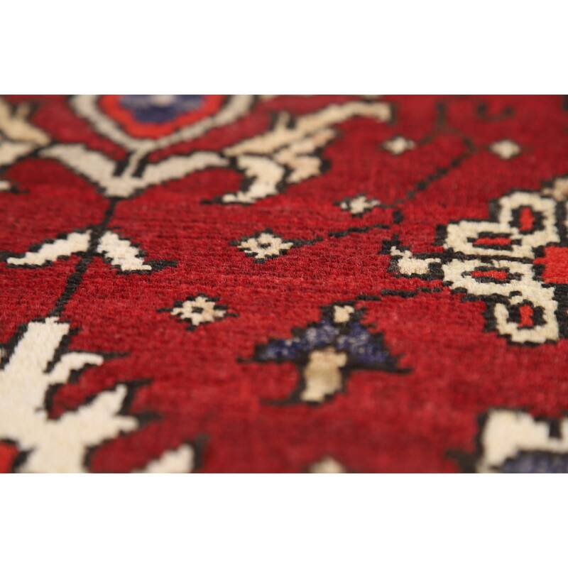 Red Kazak Oriental Foyer Rug Hand-Knotted Wool Carpet - 2'0" x 3'0"