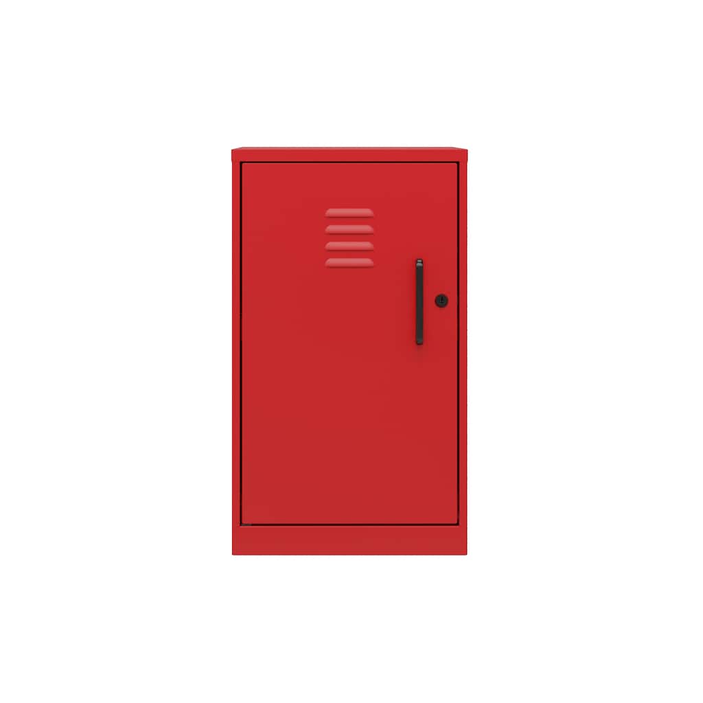 Space Solutions 24.5 inch High 2 Shelf Mini Storage Locker Cabinet, Welded Metal, Fully Assembled, Vented Door, Lava Red