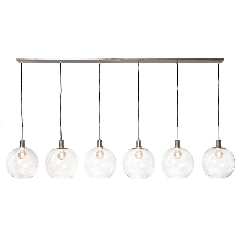 Harp & Finial Luca Pendant with Clear Glass Globes