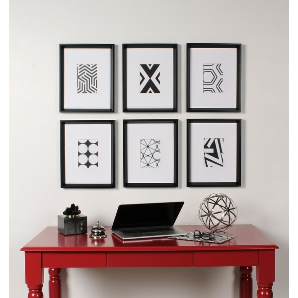 Kate and Laurel Calter 6 Piece Framed Black and White Print Art Set. Opens flyout.