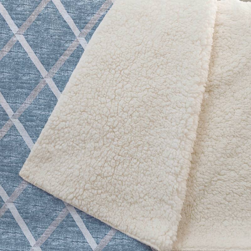 Premium Machine Washable ASB140 Lattice Sherpa Throw Blanket