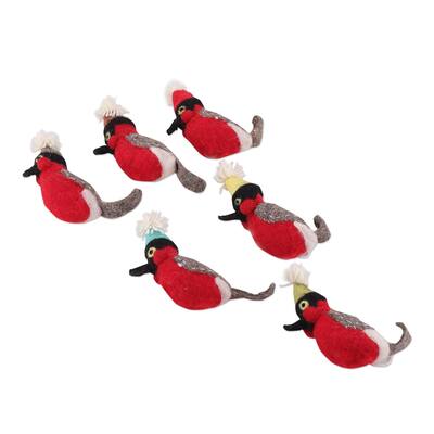 Novica Handmade Holiday Sonata Wool Felt Ornaments (Set Of 6)