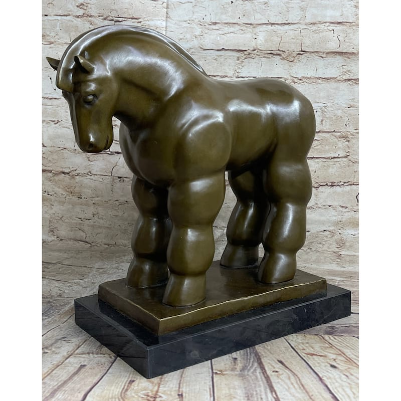 Modern Art Roman Horse Bronze Figurine By Botero Statue Sculpture Figurine Decor
