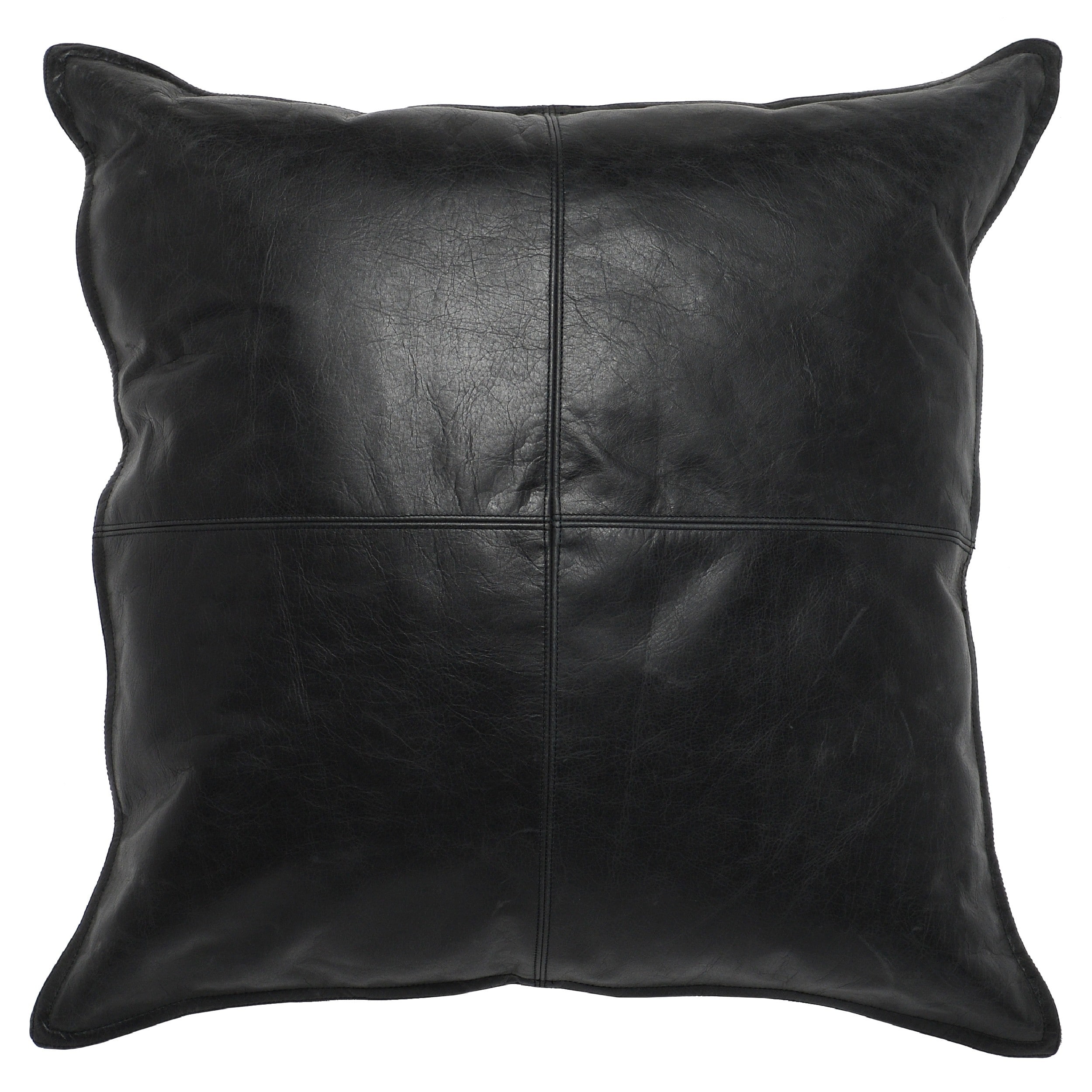 Black deals leather pillow
