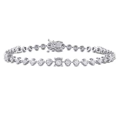 Miadora 1 3/4ct TW Diamond Tennis Bracelet 14k White Gold
