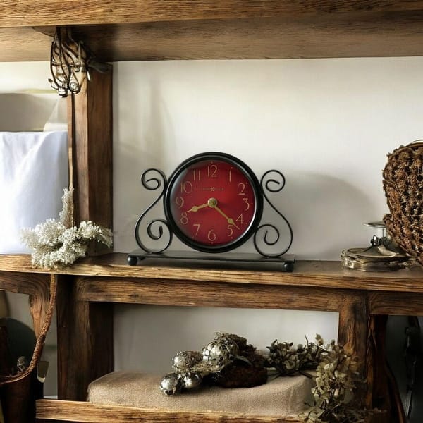 slide 2 of 4, Howard Miller Marisa Antique Vintage Old World Classic Mantel Clock Black-Red