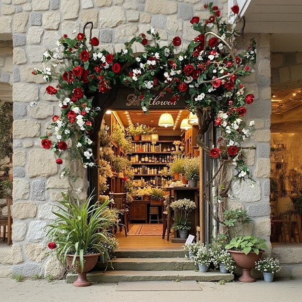RusticReach Artificial Red Rose Climbing Garland for Walls - Bed