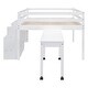 preview thumbnail 26 of 28, Full Wooden Loft Bed with Movable Desk, Drawers, and Guardrail